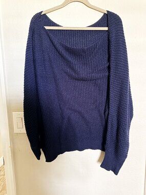 Navy Blue Big Slouch Sweater-XL